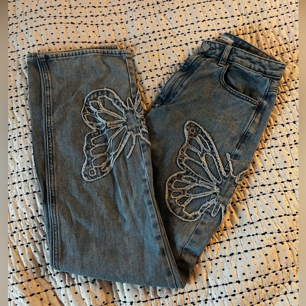 COPY - Jeans, Size 28, High Rise, PacSun, Butterfly Embellishments, ADORABLE